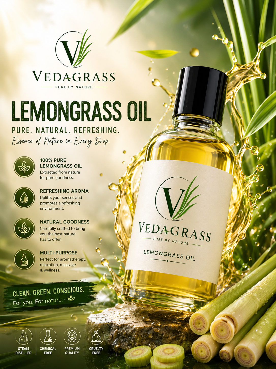 VedaGrass Lemongrass Oil feature artwork